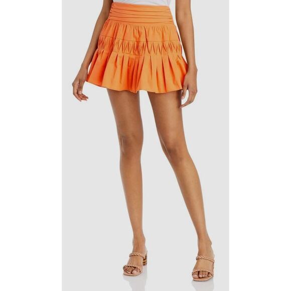 Ramy Brook Dresses & Skirts - Ramy Brook Kimmy Orange Flounce Tiered Pleated Resort Festival Boho Mini Skirt S